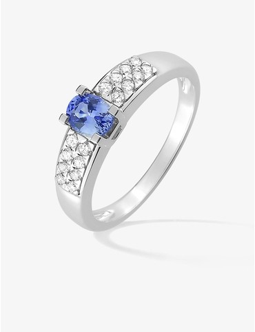 Bague solitaire en or blanc...