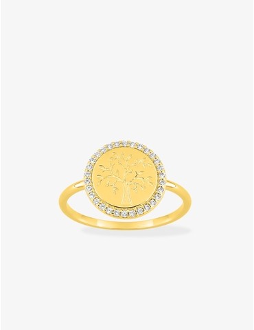 Bague en plaqué or ronde...