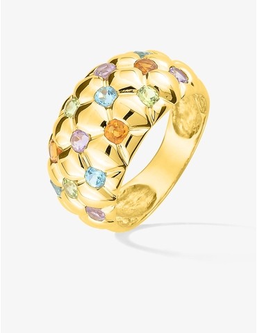 Bague empierrée en or jaune...