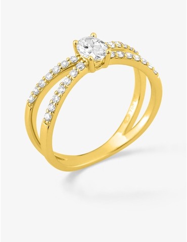 Bague solitaire accompagnée...