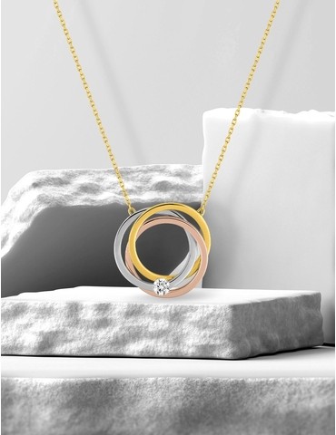 Collier tricolore anneaux...