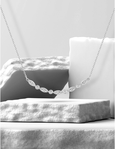 Collier barette en or blanc...