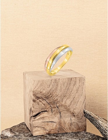 Bague tricolore or 375 ‰