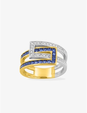 Bague plaquée or, rhodium...