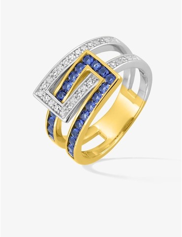 Bague plaquée or, rhodium...