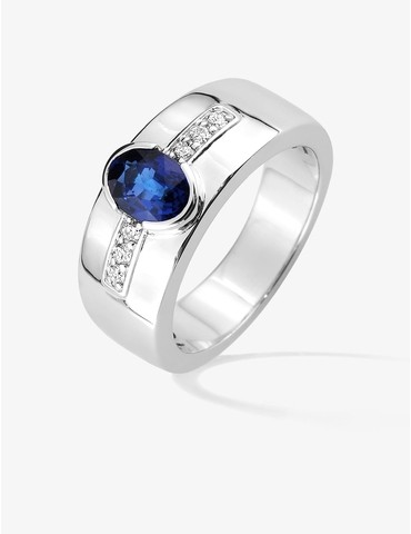 Bague en or blanc 750 ‰,...