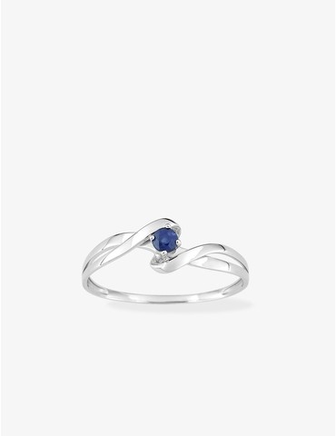 Bague entrelacs or blanc...
