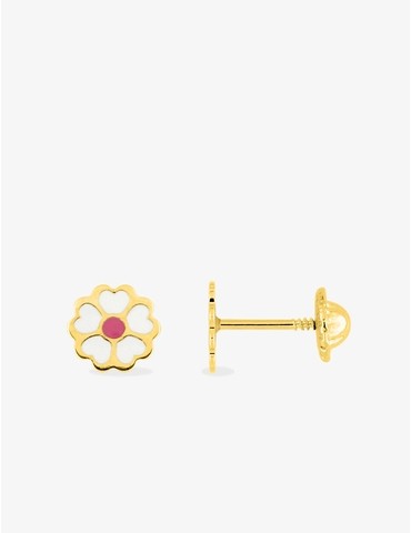 Boucles d'oreilles fleur or...
