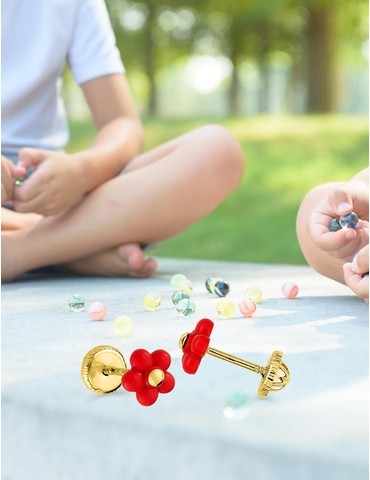 Boucles d'oreilles fleur or...