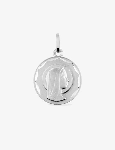 Médaille Vierge en or blanc...