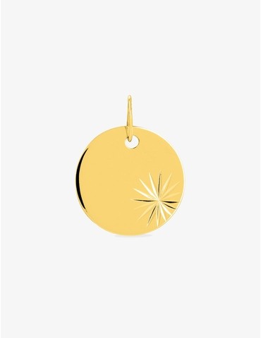 Pendentif jeton en or jaune...