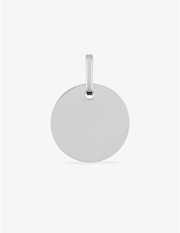 Pendentif jeton en or blanc...