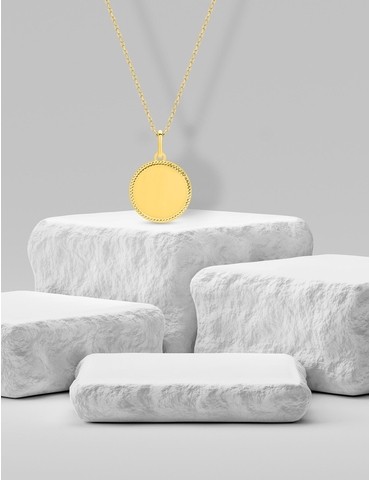 Pendentif jeton en or jaune...