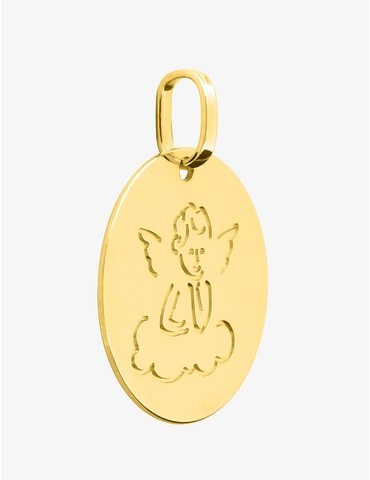 Médaille dessin ange or...