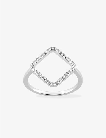 Bague motif losange en...