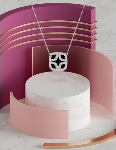 Collier Venise or blanc...