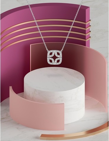 Collier Venise or blanc...
