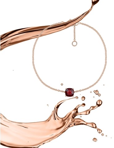 Bracelet or rose 750 ‰ grenat