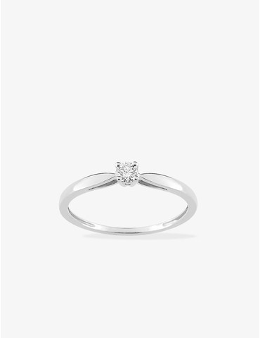 Bague solitaire or blanc...