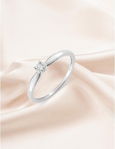 Bague solitaire or blanc...