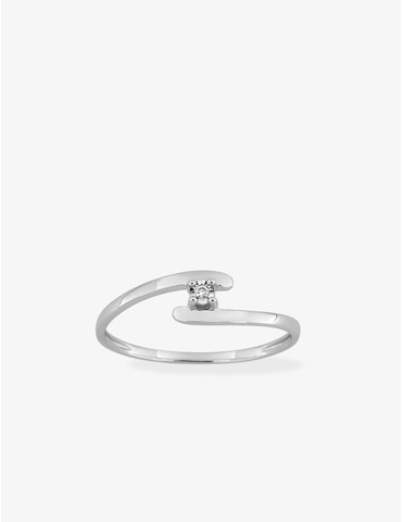 Bague solitaire or blanc...
