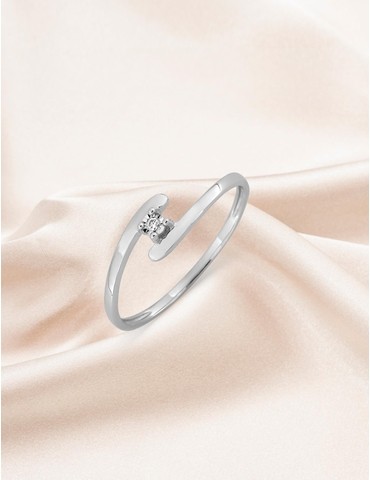 Bague solitaire or blanc...