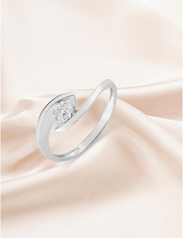 Bague solitaire or blanc...