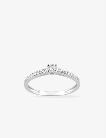 Bague solitaire accompagné...