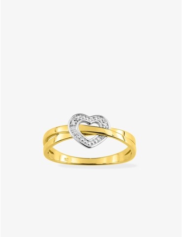 Bague cœur or 375‰ et...