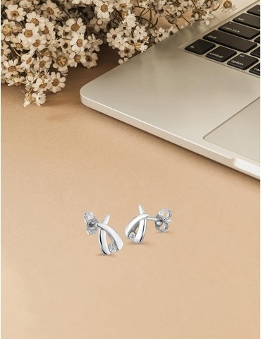 Boucles d'oreilles or blanc...
