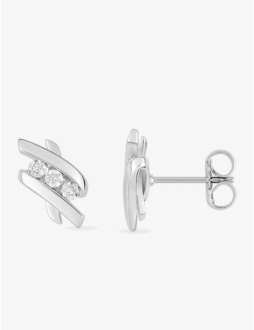 Boucles d'oreilles or blanc...