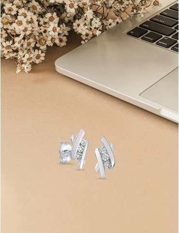 Boucles d'oreilles or blanc...