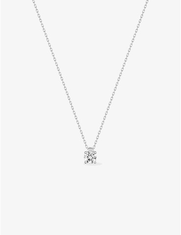Collier solitaire or blanc...