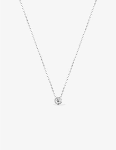 Collier solitaire or blanc...