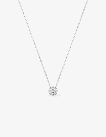 Collier solitaire or blanc...