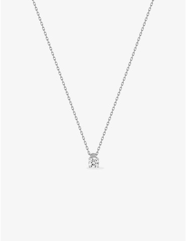 Collier solitaire or blanc...