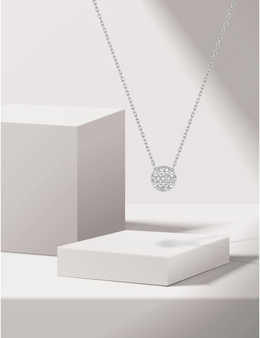 Collier bouton or blanc...