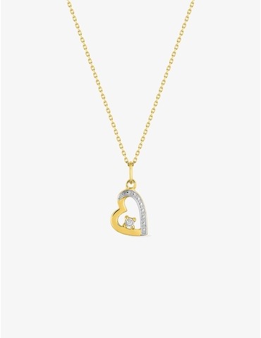 Collier cœur or jaune 375‰...