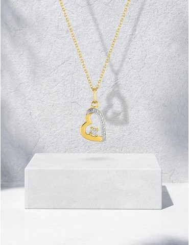 Collier cœur or jaune 375‰...