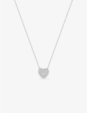 Collier cœur or blanc 375‰...