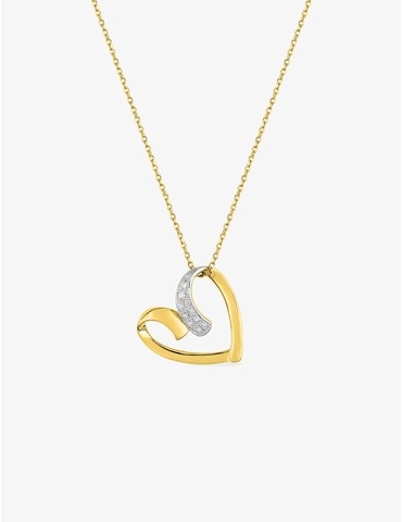 Collier cœur or jaune 375‰...