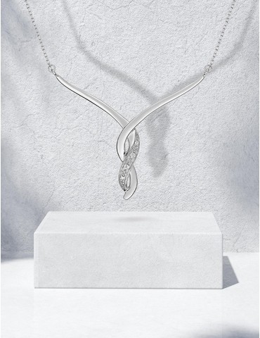 Collier enlacement or blanc...