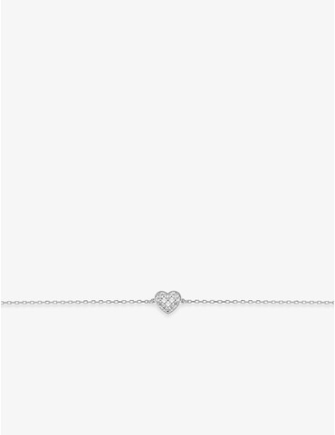 Bracelet cœur or blanc 375‰...