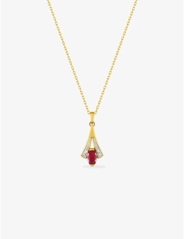 Collier or jaune 375‰ motif...