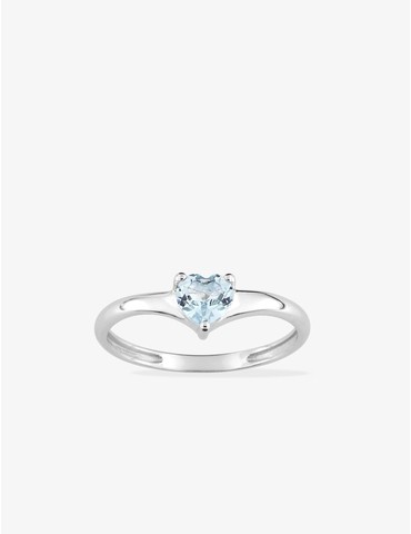 Bague or blanc 375‰ et topaze