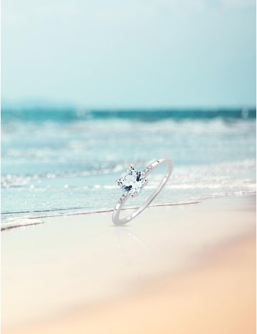 Bague or blanc 375‰,...