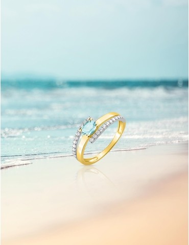 Bague bicolore 375‰,...