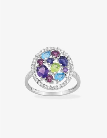 Bague or blanc 375‰,...