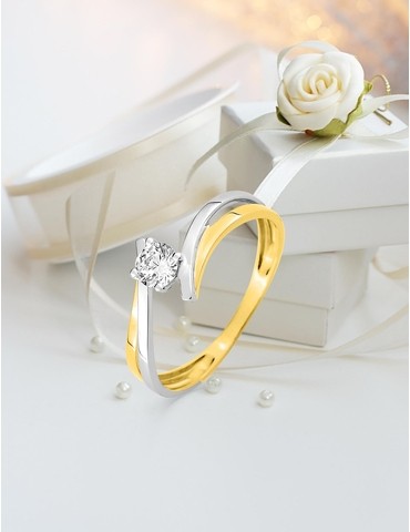 Bague solitaire fantaisie 4...