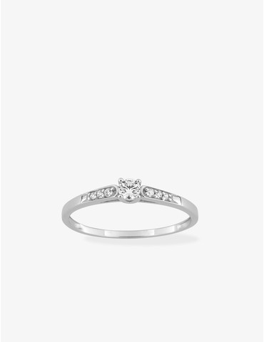 Bague solitaire accompagné...